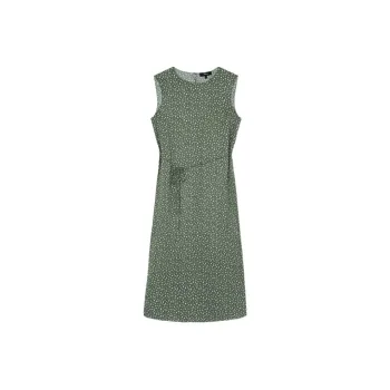 THEORY Sleeveless Dresses Women's Green And White Polka Dot