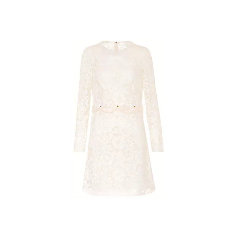 Valentino Long Sleeved Dresses Women's White-0