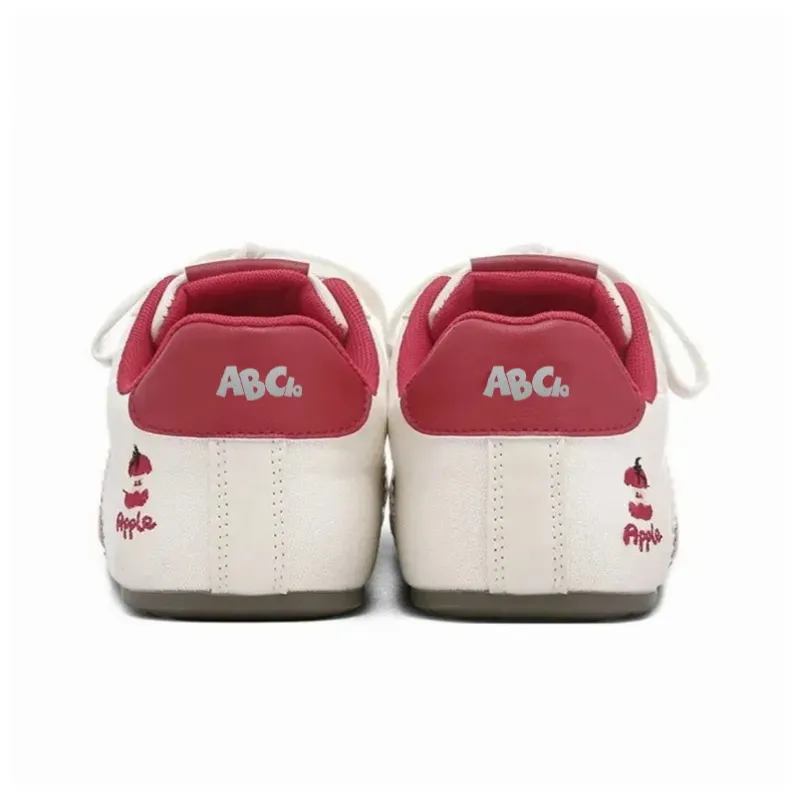 ABCIO Skateboard Shoes Women's Low Top Red Apple/Banana Yellow-9