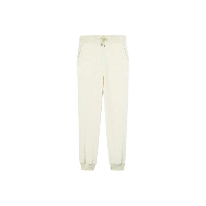 Loro Piana Knitted Sports Pants Women's Creamy Almond-0