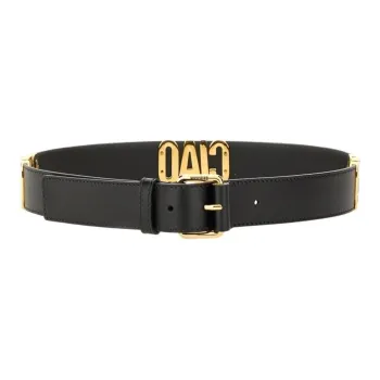 MOSCHINO Leather Belts Unisex Black 