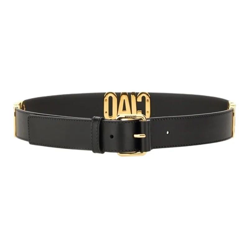 MOSCHINO Leather Belts Unisex Black -0