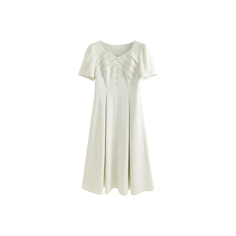 SUBEN Short Sleeved Dresses Women's Light Green-0