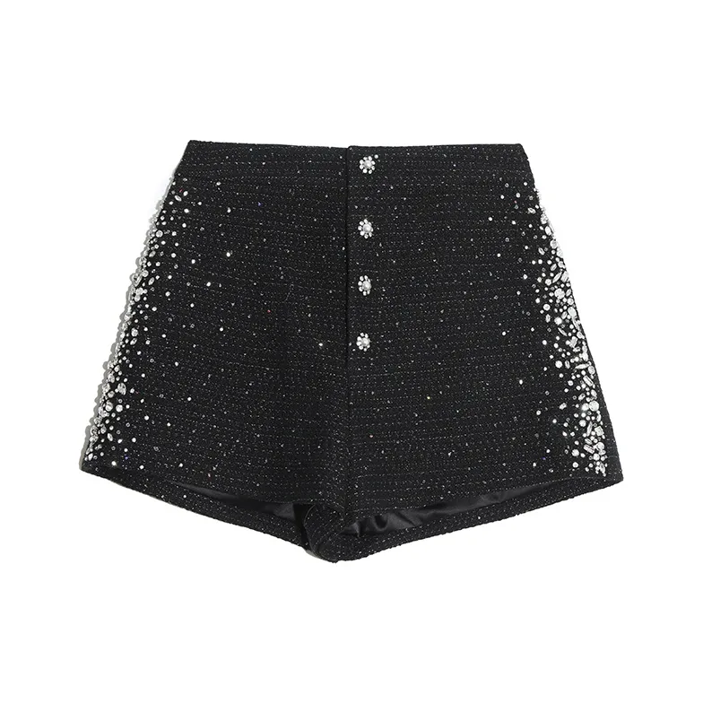 TCH Casual Shorts Women's Black With Silver Logo-0