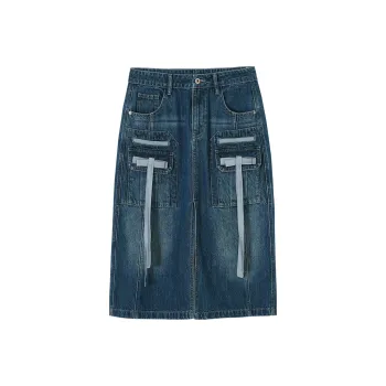 CONP Denim Long Skirts Women's Blue