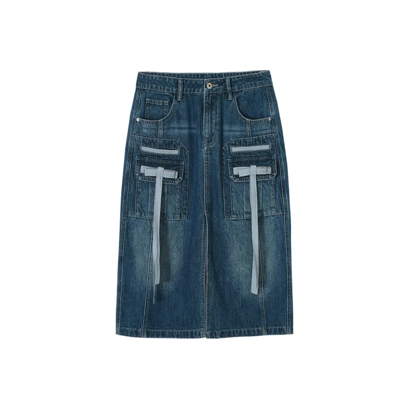 CONP Denim Long Skirts Women's Blue-0