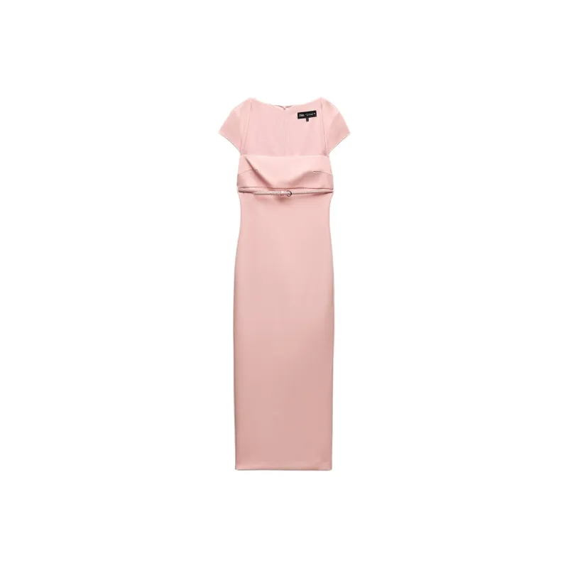 ZARA Short Sleeved Dresses Women's Pink-0