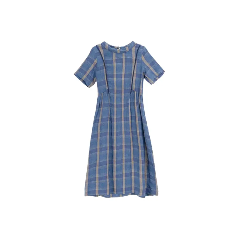 Mapping Short Sleeved Dresses Women's Blue-0