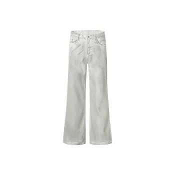 YUZHAOLIN Straight Fit Slimming Bootcut Pants Unisex Dirty White