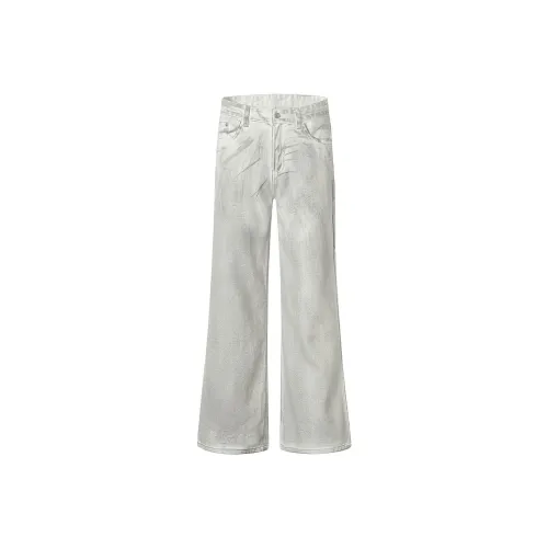 YUZHAOLIN Straight Fit Slimming Bootcut Pants Unisex Dirty White