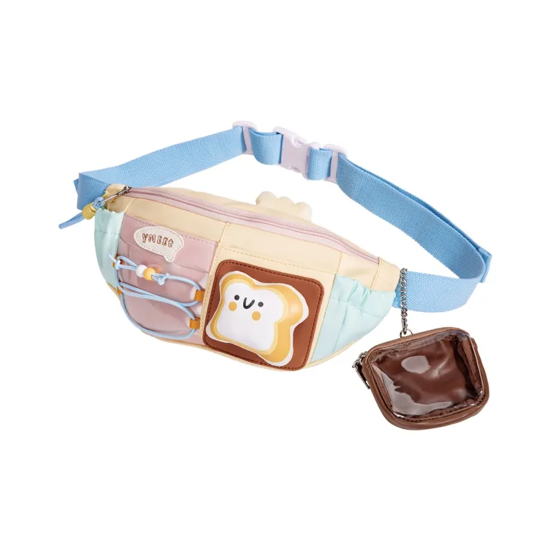 Sound For Life Fabric Sling Bag, Fanny Pack Unisex Khaki/Yellow-7