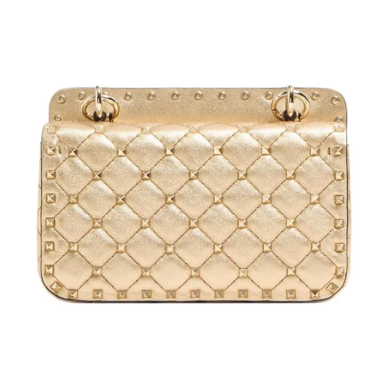 Valentino GARAVANI Nappa Leather Portable Crossbody Bag, Shoulder Bag Small Size Women's Beige-3