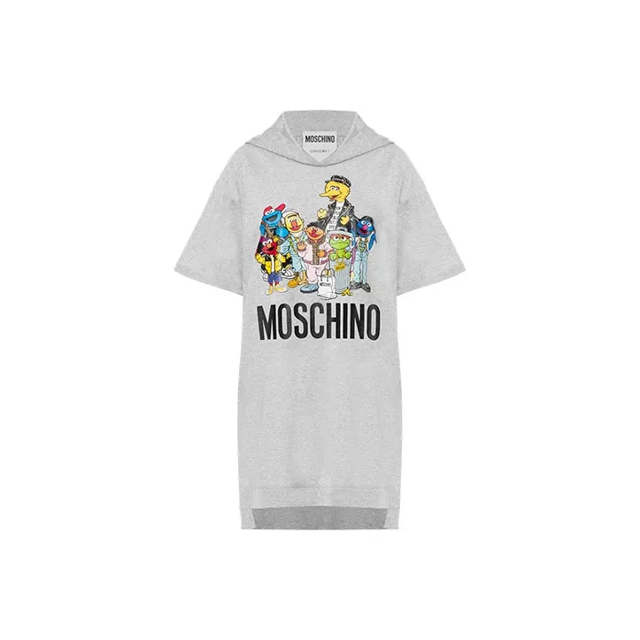 Sesame Street X MOSCHINO Short-Sleeved Dresses Women's Gray-0