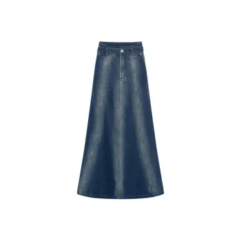 MEIYANG Denim Long Skirts Women's Blue