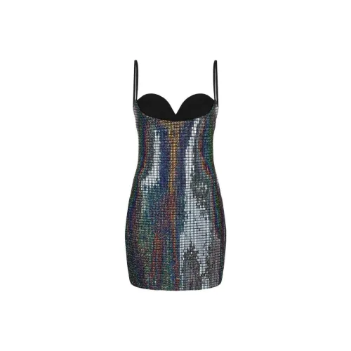 CHIARA FERRAGNI Chainmail-Effect Spaghetti Strapped Mini Dress
