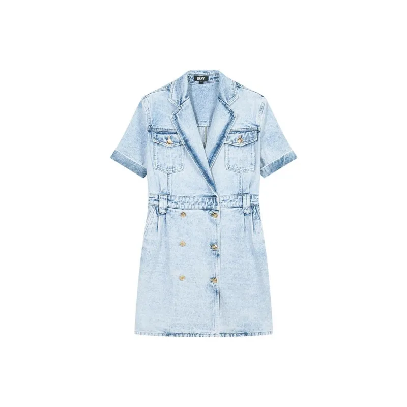 DKNY Short-Sleeved Dresses Women's Light Denim Blue-0