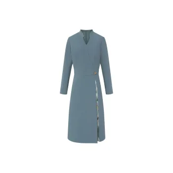BBLLUUEE Long Sleeved Dress Women's Teal Green