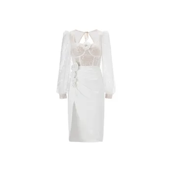 Misi Camii Long Sleeved Dresses Women's White