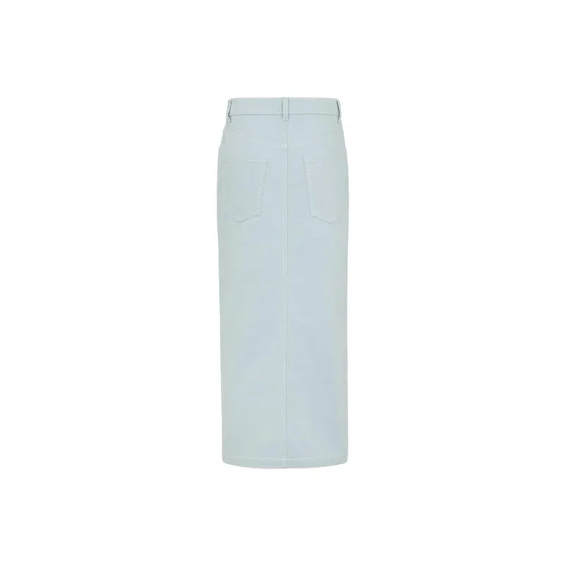 FENDI Denim Long Skirt Women's Light Blue-0