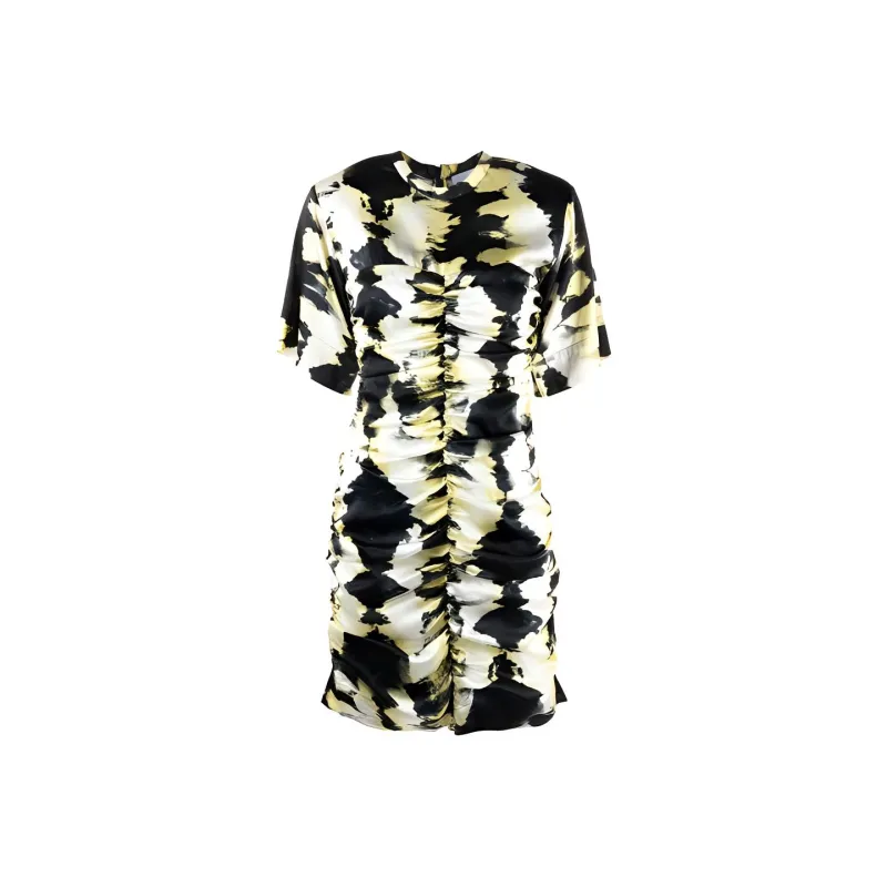 GANNI Short Sleeved Dresses Women's Yellow-0