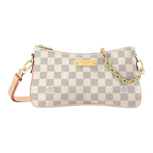 LOUIS VUITTON Liv Pochette Damier Azur Canvas Bag, Shoulder Bag, Handbag Women's Sky Blue Checkerboard