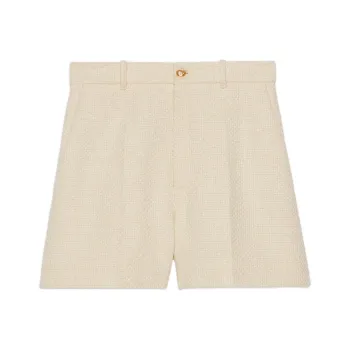 GUCCI High Rise Tweed Shorts Cream