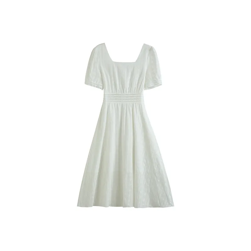 Zukizuki Short Sleeved Dresses Women's White-0