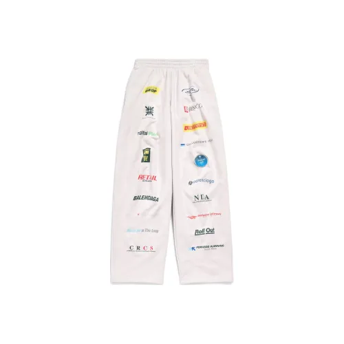 Balenciaga SS24 Knitted Sports Pants Loose Fit Style Women's Ecru