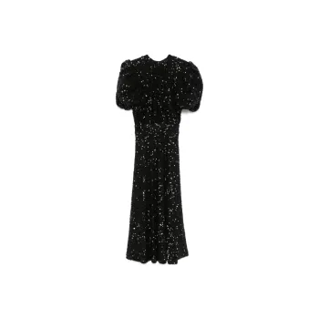 Rotate Sequin Puff Sleeve Dress