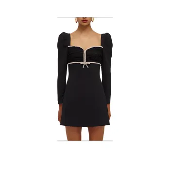 Self portrait Long Sleeved Dresses Women's Black