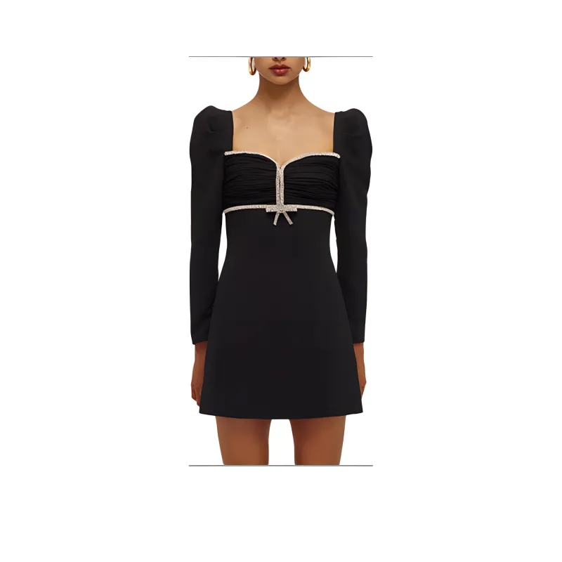 Self portrait Long Sleeved Dresses Women's Black-0