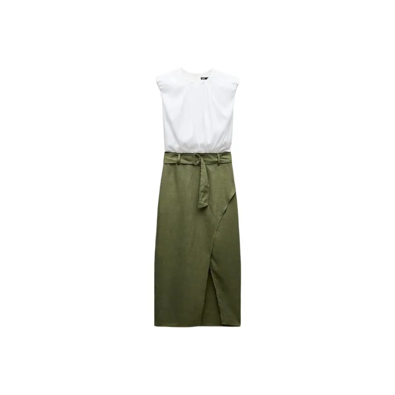 ZARA Short-Sleeved Dresses Women's Green-0