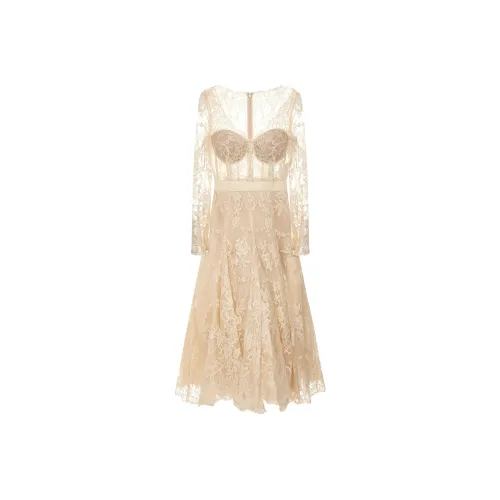 Alexander McQueen Long Sleeved Dresses Women's Ivory