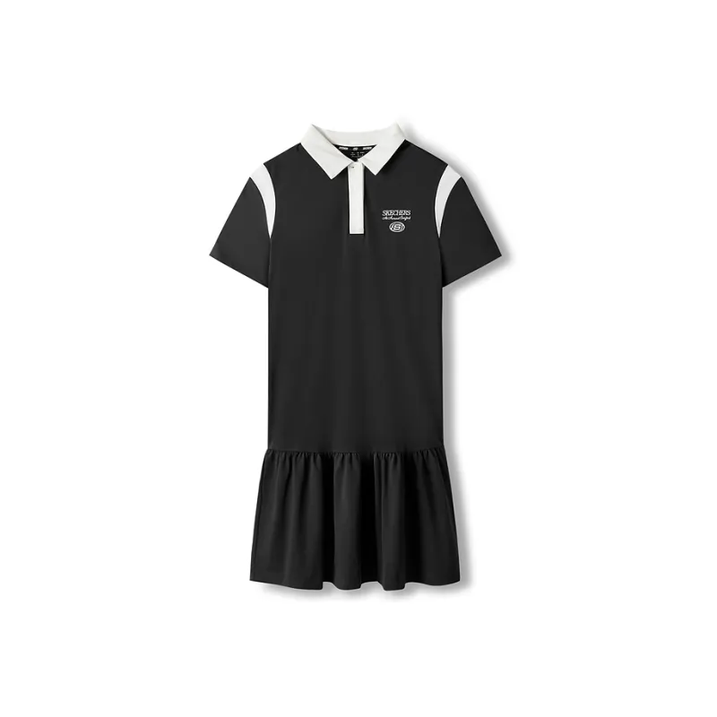 Skechers Sports Life Collection Short Sleeved Dresses Women's Carbon Black-0