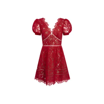 Self portrait SS21 Short Sleeved Dresses Women's Red