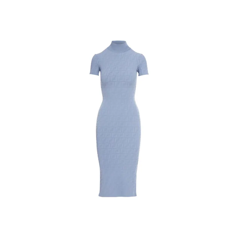 FENDI Short-Sleeved Dresses Women's Light Blue-0