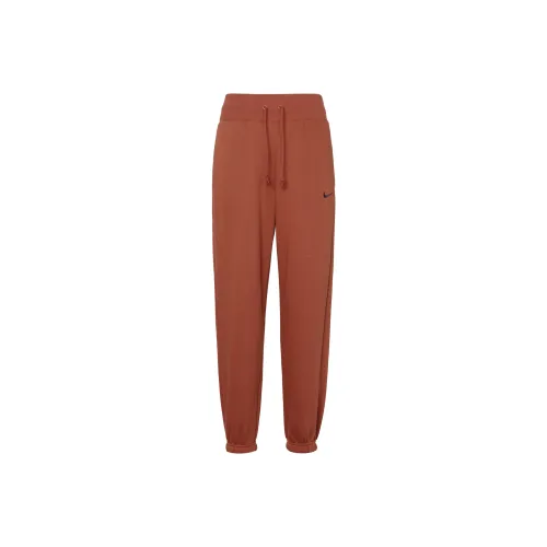 Nike Knitted Sports Pants Women's Torn Orange