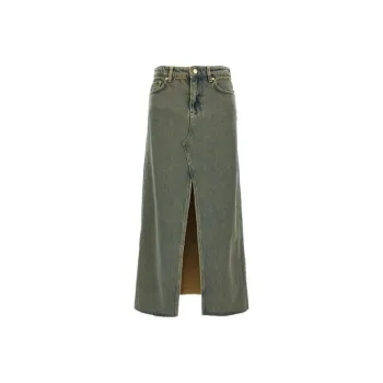 GANNI Overdyed Heavy Denim Maxi Skirt