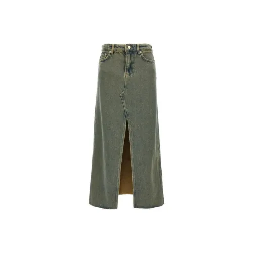 GANNI Overdyed Heavy Denim Maxi Skirt