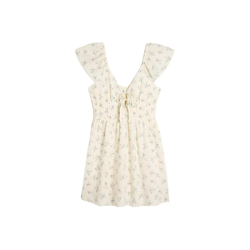 Hollister Short-Sleeved Dresses Women's Cream Floral Scent-0