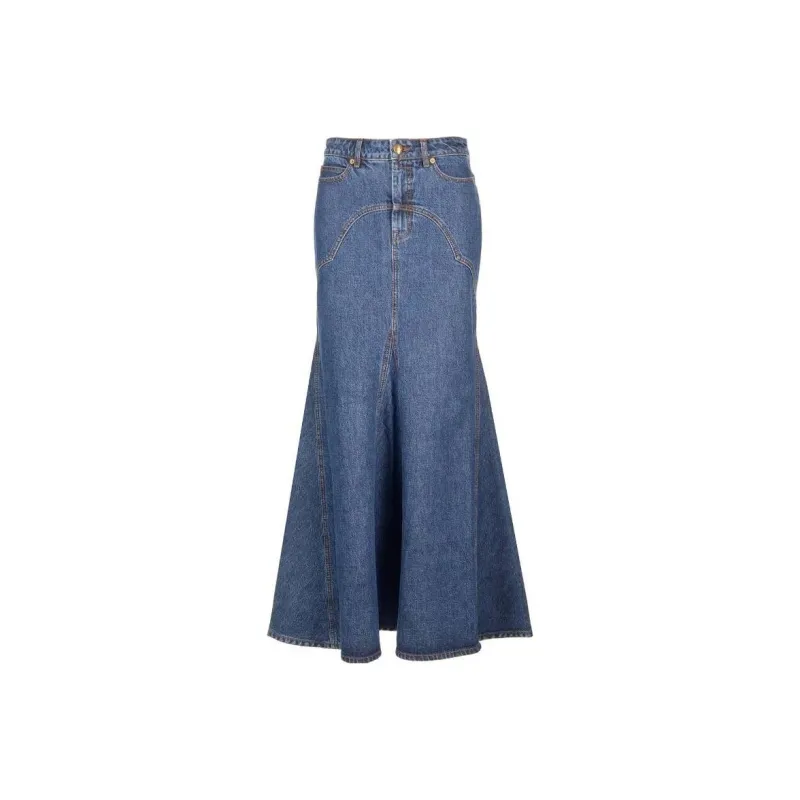Zimmermann Denim Long Skirts Women's Blue-0