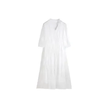 Hang Yi Court SS24 Long Sleeved Dress Women's White