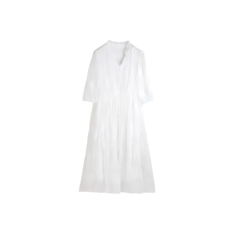 Hang Yi Court SS24 Long Sleeved Dress Women's White-0