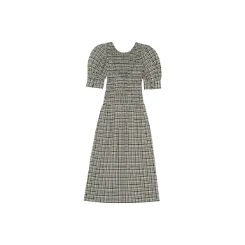 GANNI Short-Sleeved Dresses Women's Gray
