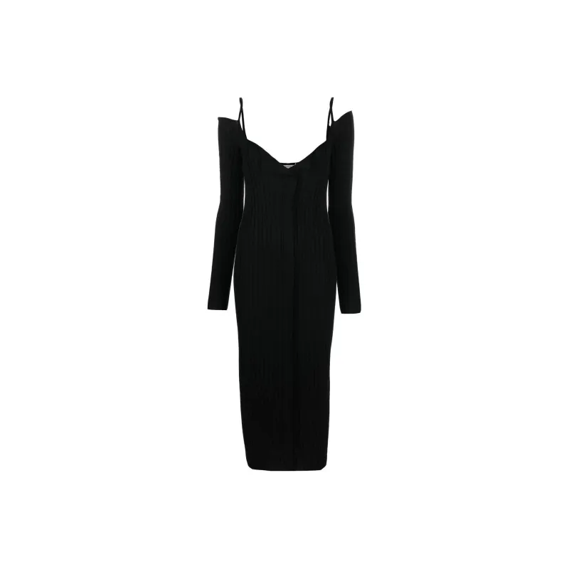 PHILOSOPHY DI LORENZO SERAFINI Ribbed knit V neck Dress-0