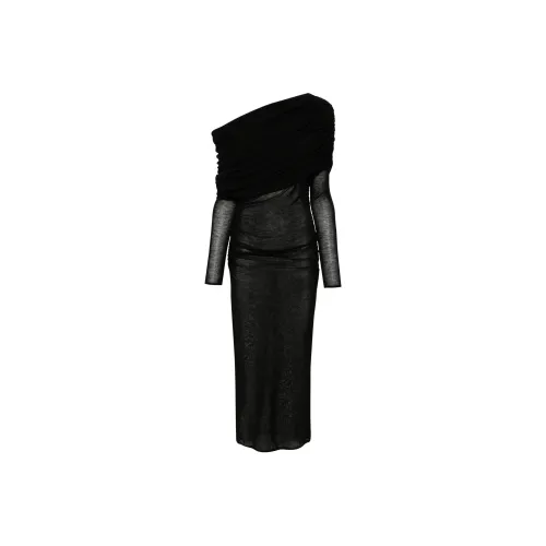 SAINT LAURENT Cowl Neck Fine-knit Maxi Dress