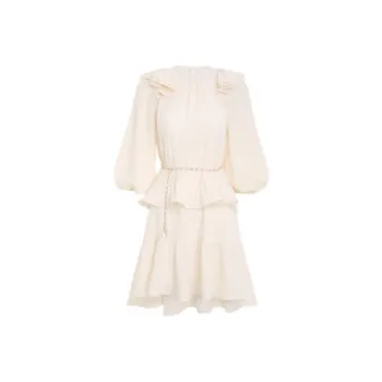 Zimmermann Long-Sleeved Dresses Women's Pearl White