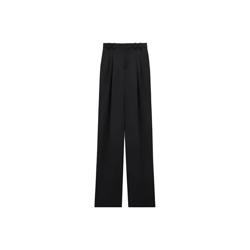 SAINT LAURENT High Waist Straight Leg Pants-0