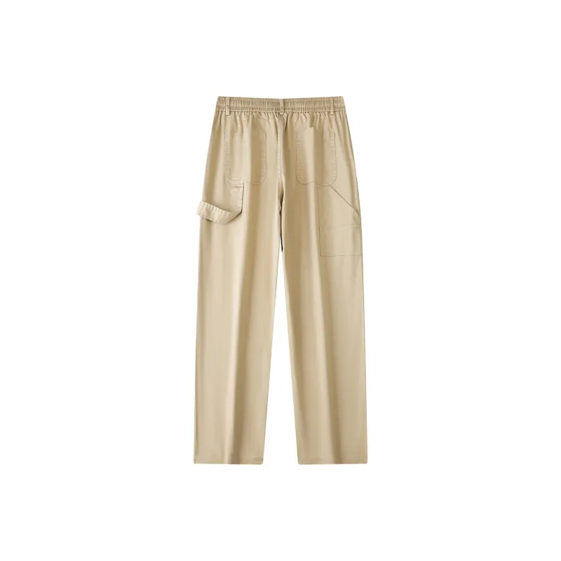 JIANWANG Casual Pants Unisex Light Khaki-1