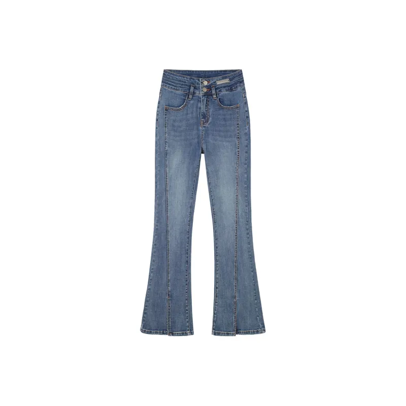 MEETLADY Flared Pants Jeans Women's-5
